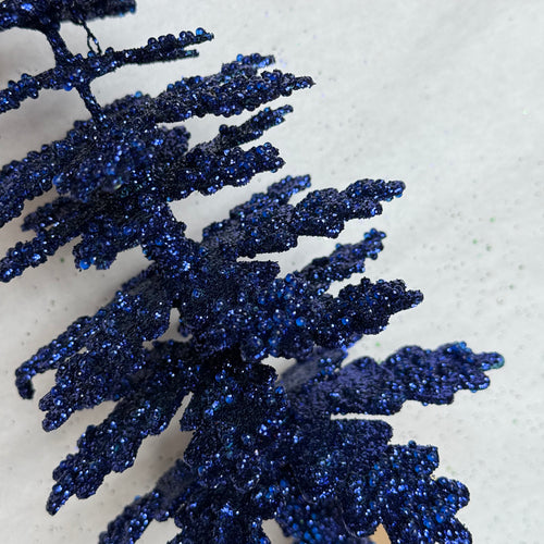 Set of 4 Glitter Trees in Indigo