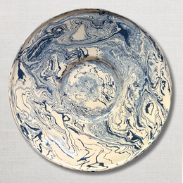 Marbled Very large Round Dish in Dark Belle Île (DB #768)