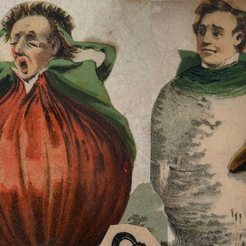 One-of-a-Kind Collaged Onion Man & Turnip Man Mat (#34)