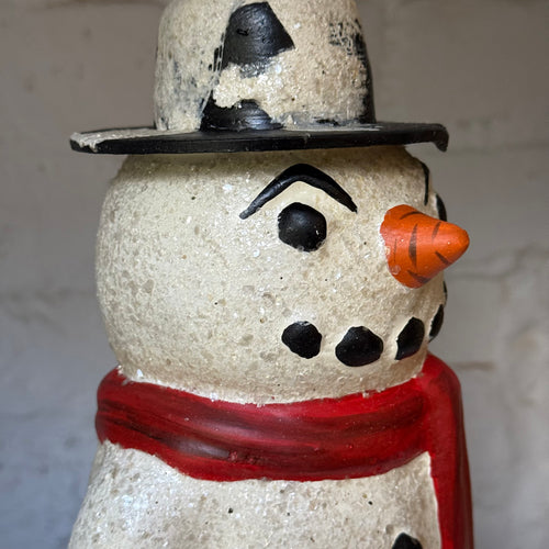 Nostalgic Papier-Mâché Snowman Candy Box