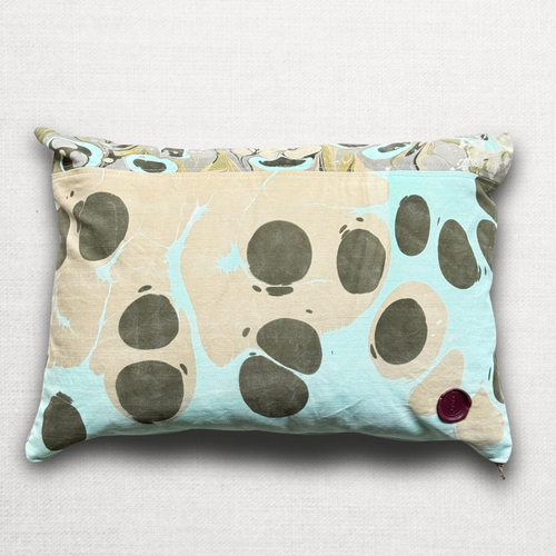 Hand Marbled One-of-a-Kind Pillow (26-17)