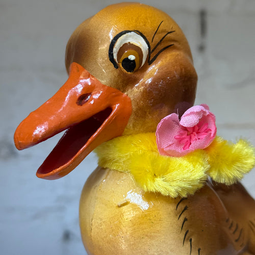 Nostalgic Papier-Mâché Duck Candy Box with Pink Flower