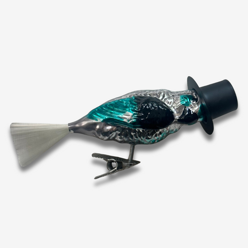 Nostalgic Clip-on Parrot with Top Hat Ornament