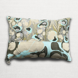 Hand Marbled One-of-a-Kind Pillow (26-17)