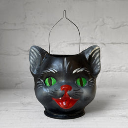 Nostalgic Papier-Mâché Cat Candy Bucket