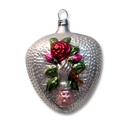 Nostalgic Heart with Rose & Birds Ornament