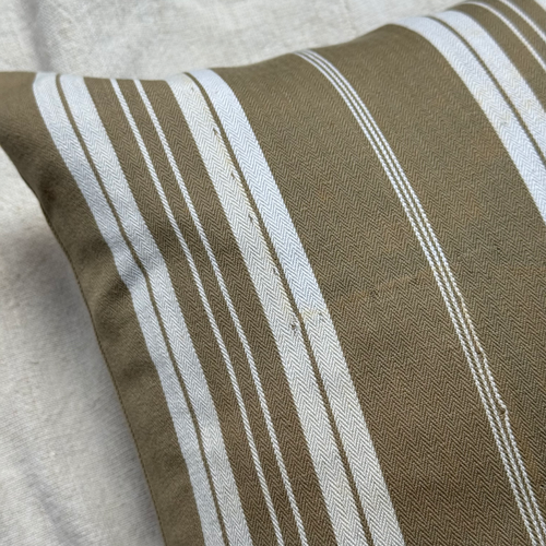 Custom 19th-century French Ticking Pillow (#3-20)