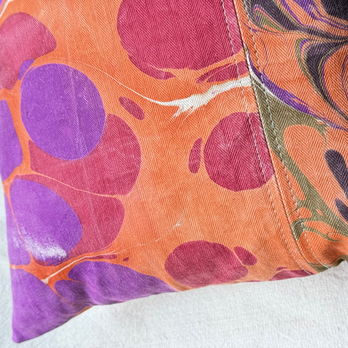 Hand Marbled One-of-a-Kind Pillow (26-18)
