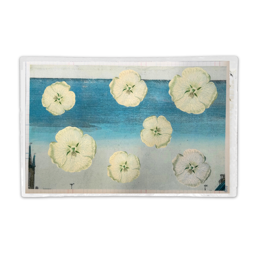One-of-a-Kind White Flower Mat (#38)