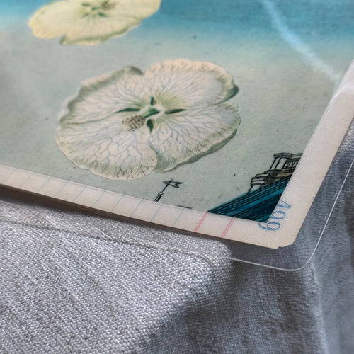 One-of-a-Kind White Flower Mat (#38)