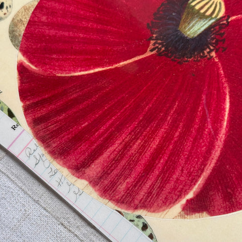 One-of-a-Kind Red Poppy & Eggs Mat (#39)