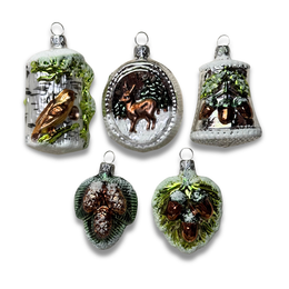 Set of 5 Forest Themed Ornaments