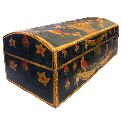 18th-century French Painted Trunk