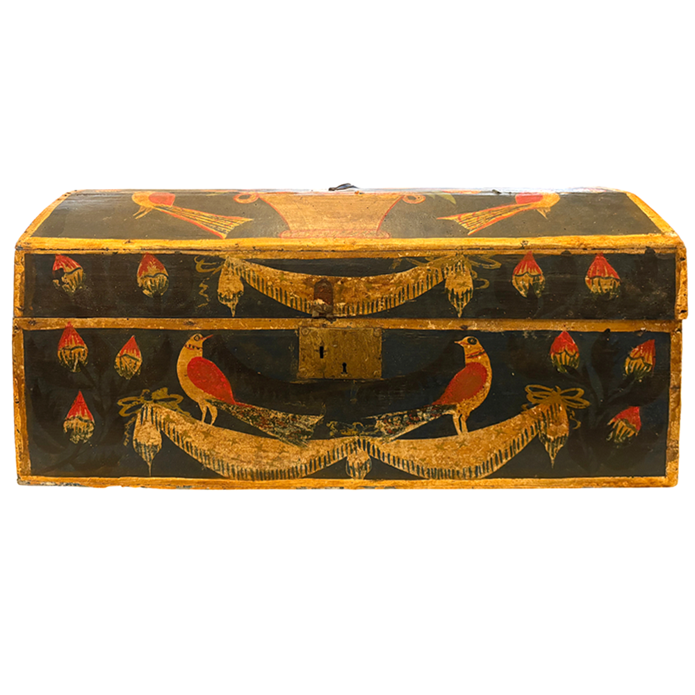 18th-century French Painted Trunk
