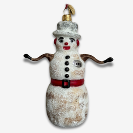 Textured "Tony"  Snowman Ornament