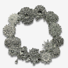 Large Crystal Glass Silver Wreath (2)