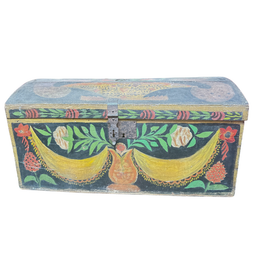18th-century French Painted Trunk