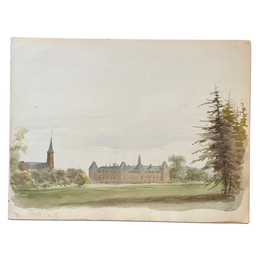 19th Century French Watercolor Painting by Alphonse Baril (#30)