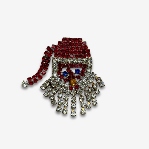 Crystal Santa Brooch