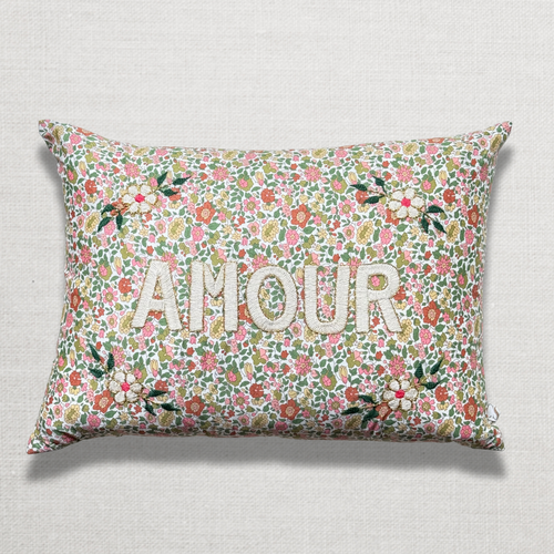 "Amour" Embroidered Cushion (CS 09-03)