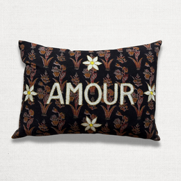 "Amour" Embroidered Cushion (26-03)