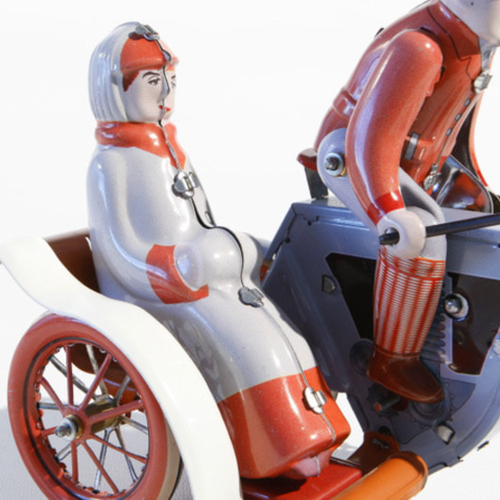 Wind-Up Tin Motorcycle Coach