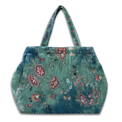 John Derian Custom Poppins Bag in Shaded Lagoon