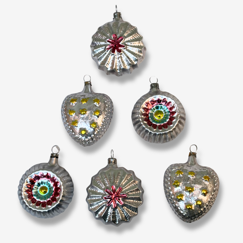 Set of 6 Silver Reflector Ornaments