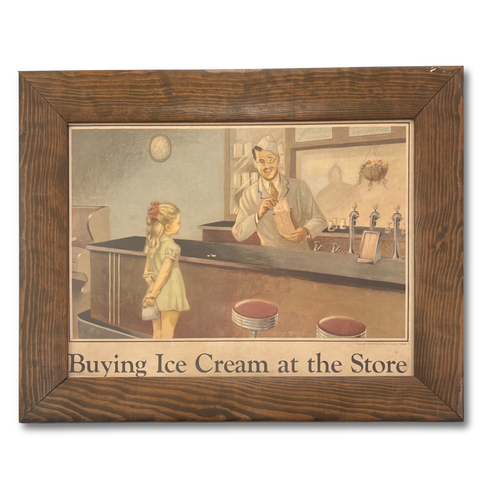 Mid 20th-century Set of 6 Framed Ice Cream Lithographs