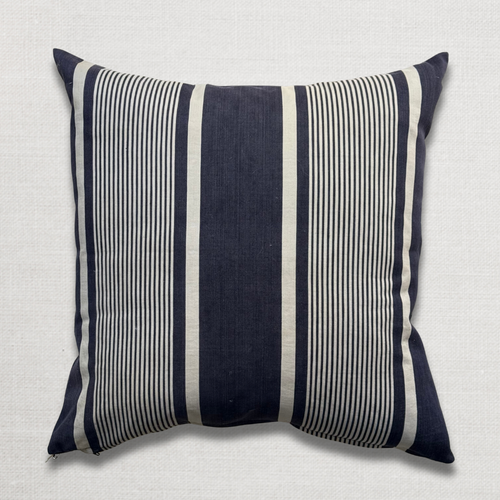 Custom 19th-century French Ticking Pillow (#4-02)
