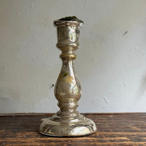 19th-century Mercury Glass Candle Holder (#10-3)