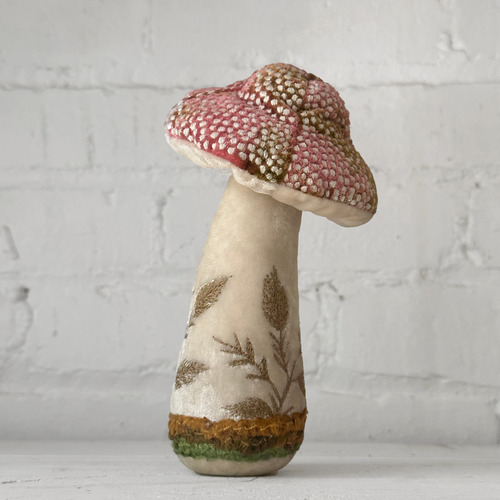 Silk Velvet Embroidered Mushroom 1