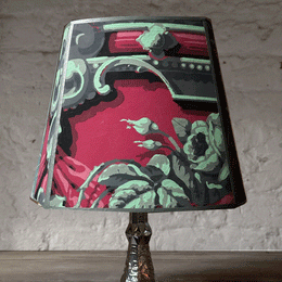 8" H Antique French Paper Custom Lampshade #A09