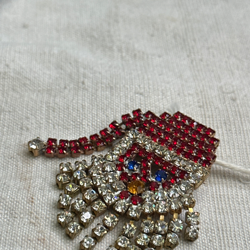 Crystal Santa Brooch