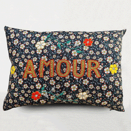 "Amour" Embroidered Cushion CS63