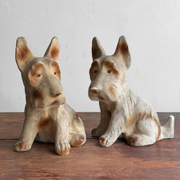 Vintage Pair of Chalkware Scottish Terrier Figurines