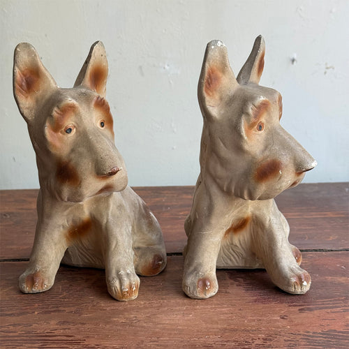 Vintage Pair of Chalkware Scottish Terrier Figurines