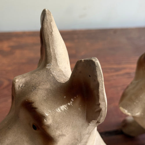 Vintage Pair of Chalkware Scottish Terrier Figurines
