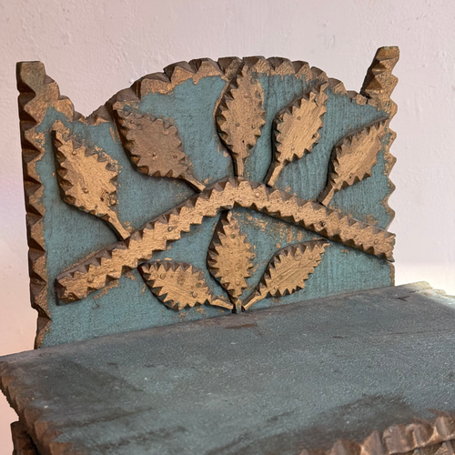 Early 20th-century Blue Painted Tramp Art Chest