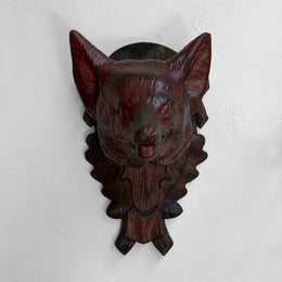 Early 20th-century Black Forest Carved Fox Head (9-16)