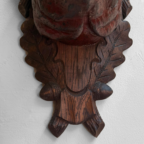 Early 20th-century Black Forest Carved Fox Head (9-16)