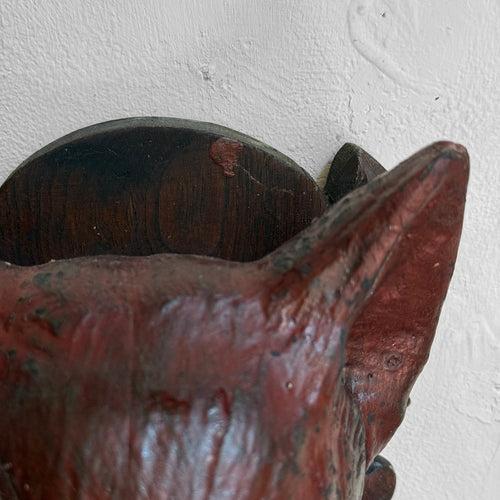 Early 20th-century Black Forest Carved Fox Head (9-16)