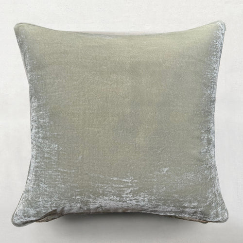 Plain Silk Velvet Cushion in Skylight