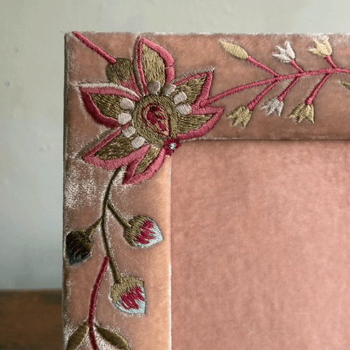 Madame Bovary Silk Velvet Embroidered Tabletop Frame in Old Roser (#3)