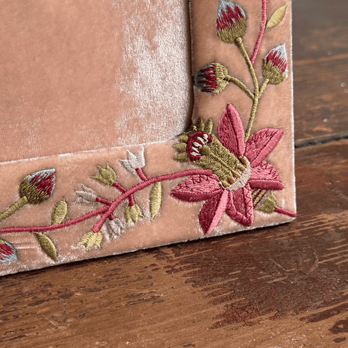 Madame Bovary Silk Velvet Embroidered Tabletop Frame in Old Roser (#3)