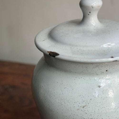 18th-century French Faience Apothecary Jar with Lid