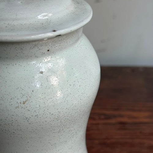 18th-century French Faience Apothecary Jar with Lid