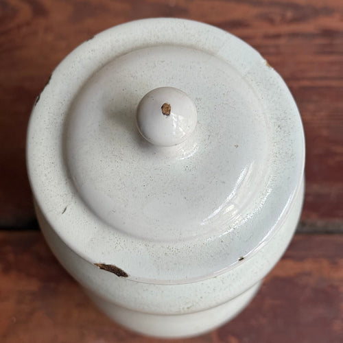 18th-century French Faience Apothecary Jar with Lid