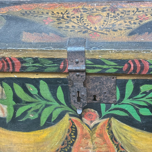 18th-century French Painted Trunk