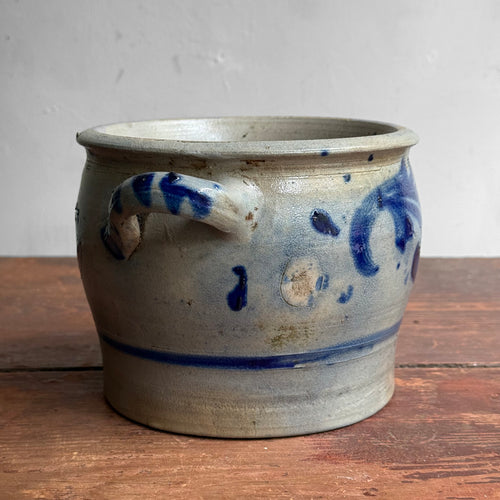 19th-century Salt-Glazed Stoneware German Crock (#3)